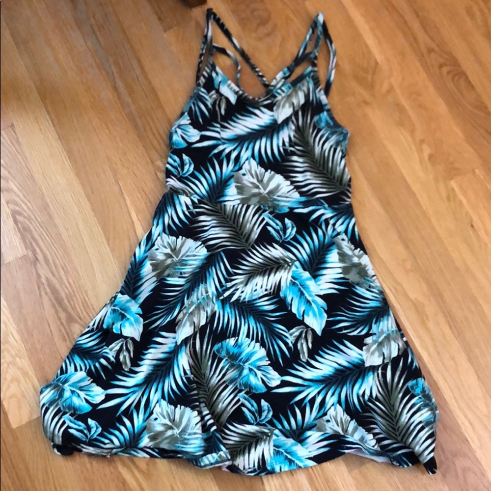 PINK palm tree print dress